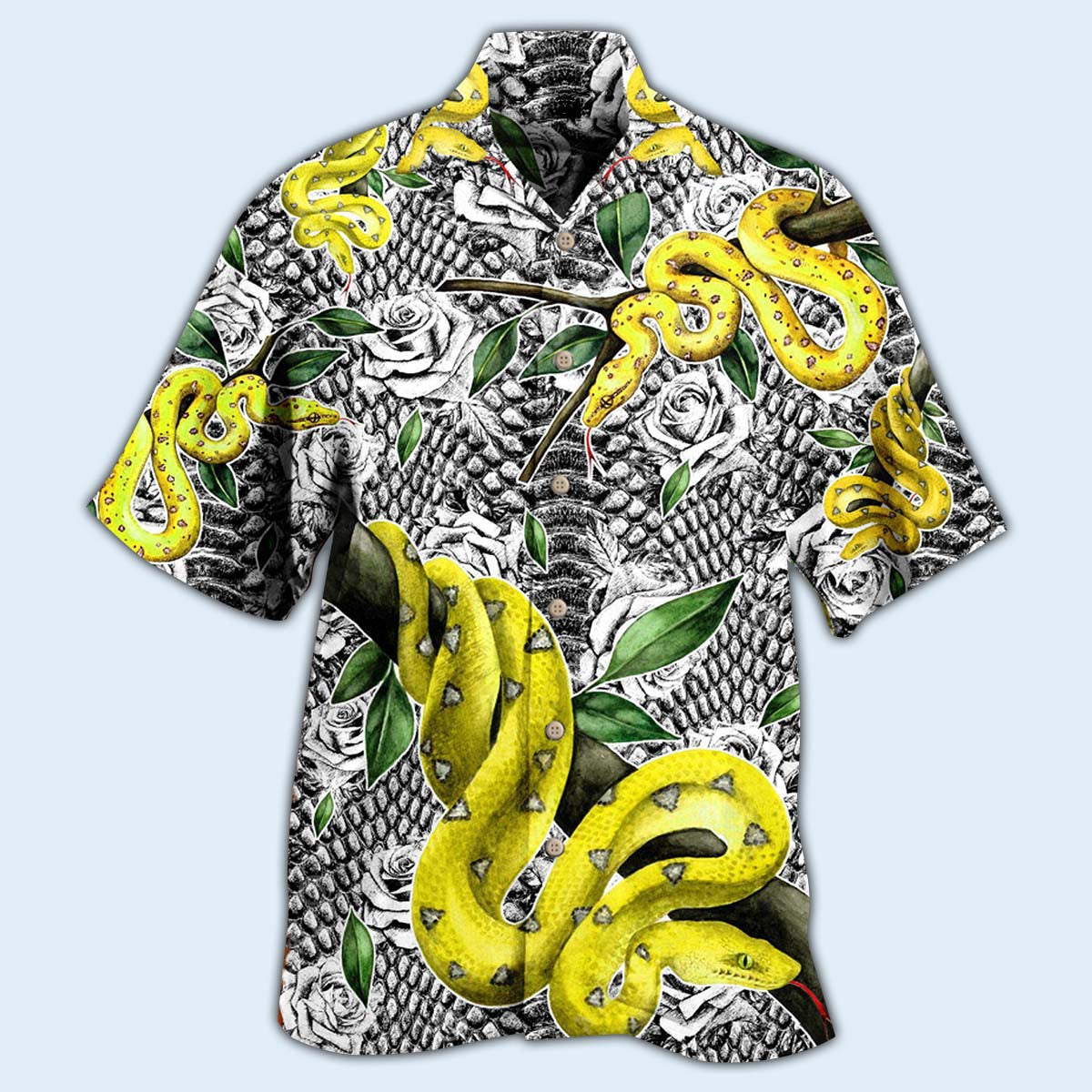 Snake Hawaiian Shirt With All Over Print For Coastal Trips Outdoor Events And Relaxed Summer Wear