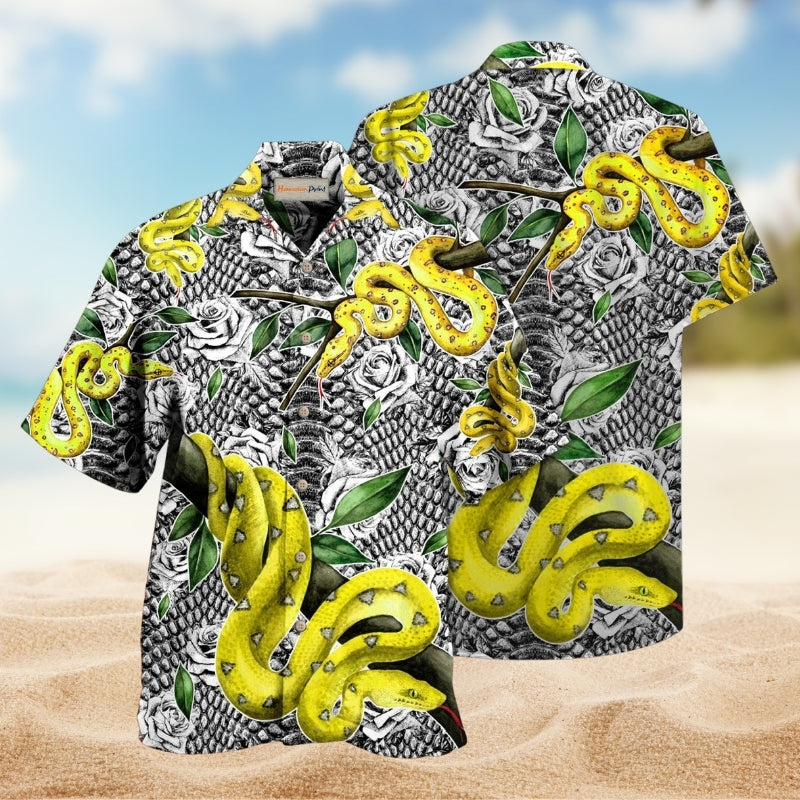Awesome Snake Hawaiian Shirt For Coastal Adventures Outdoor Gatherings And Casual Warm Weather Wear