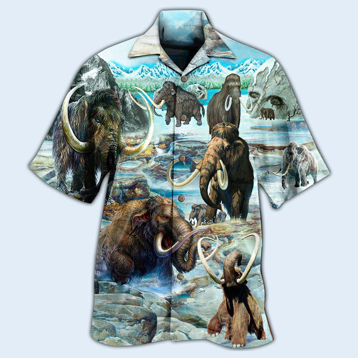 Mammoth Animals Back Alive Hawaiian Shirt For Beach Parties And Weekend Getaways