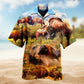 Bison In Wild Battle Hawaiian Shirt For Island Getaways Beach Parties And Comfortable Vacation Style