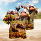 Bison In Wild Battle Hawaiian Shirt For Island Getaways Beach Parties And Comfortable Vacation Style