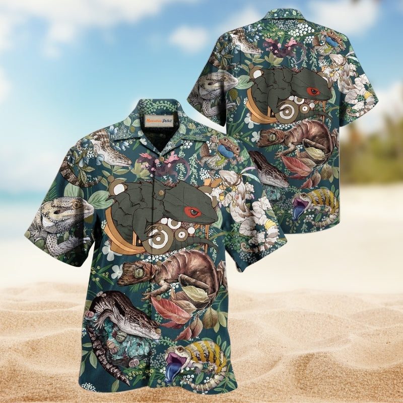 Cute Reptile Love Reptile Hawaiian Shirt For Tropical Travel Outdoor Parties And Relaxed Casual Wear