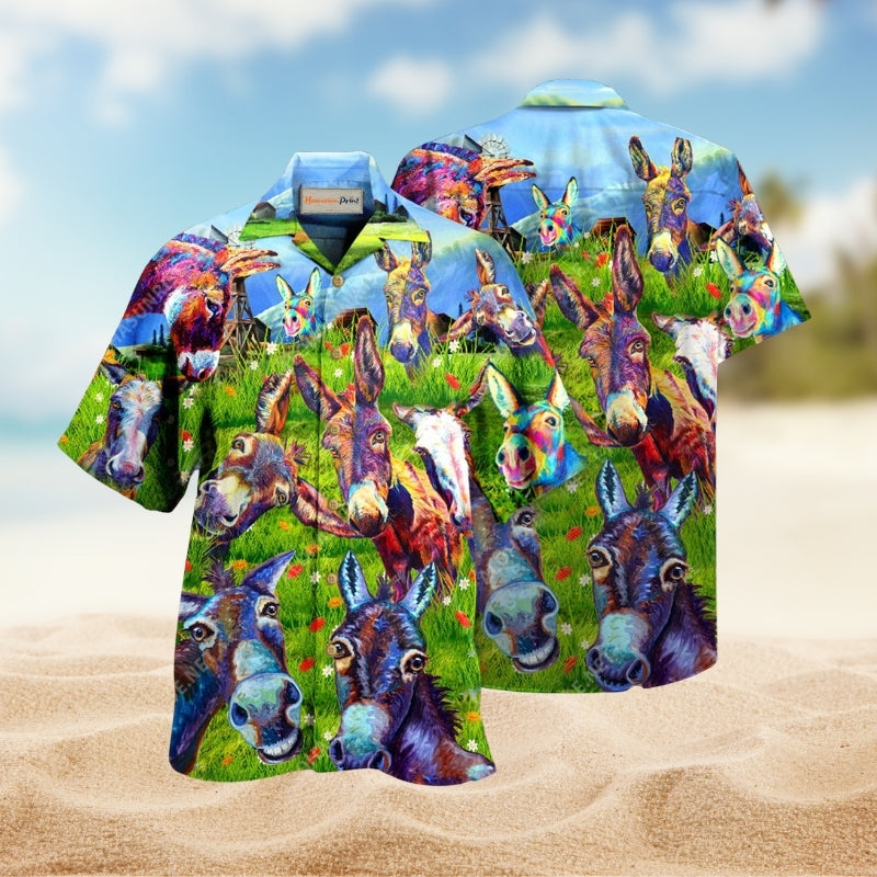 Donkey Be Smart Be Badass Hawaiian Shirt For Coastal Trips Nature Inspired Outings And Everyday Wear