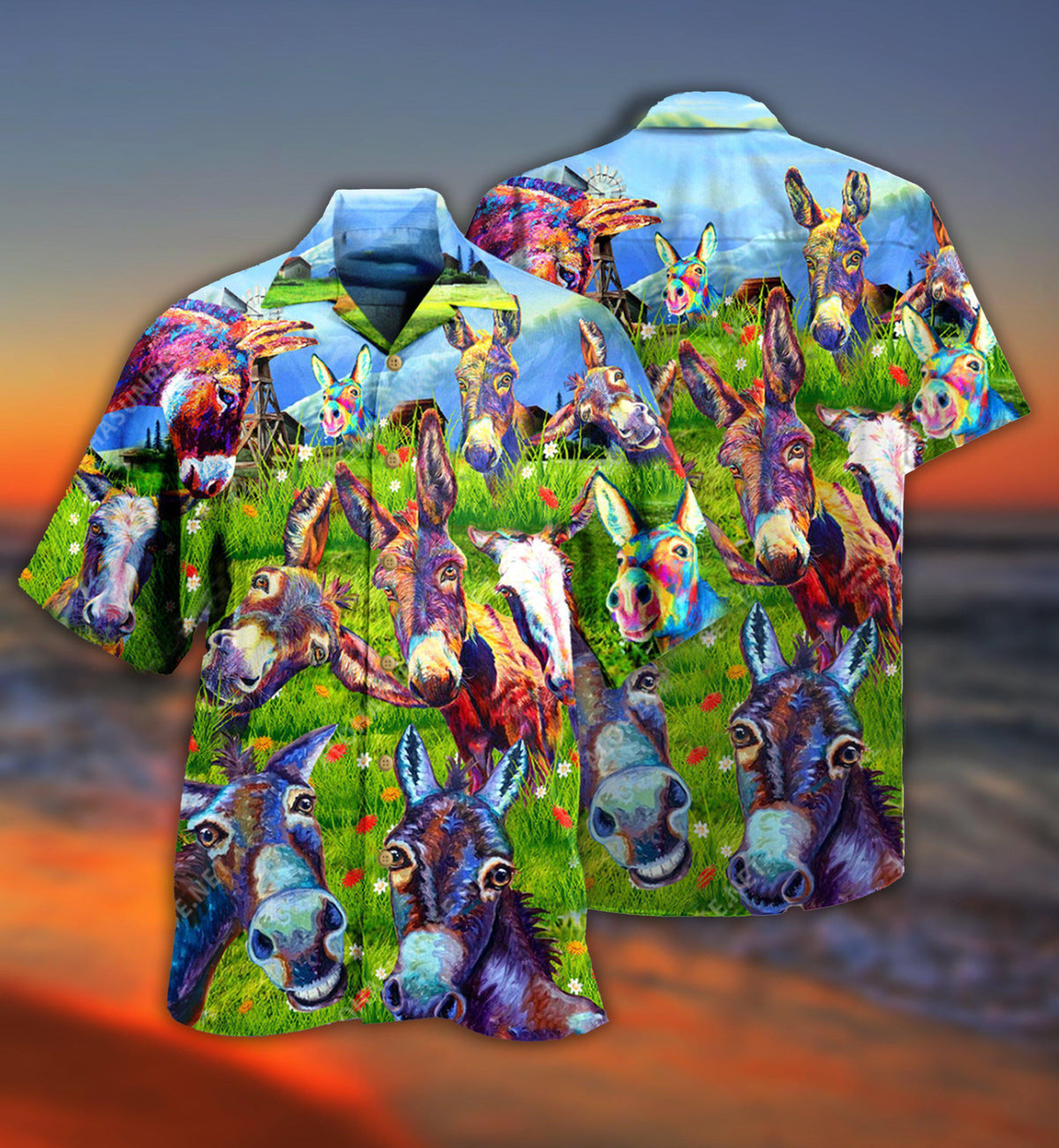 Green Donkey Smart Badass Grass Hawaiian Shirt For Resort Getaways And Comfortable Summer Activities