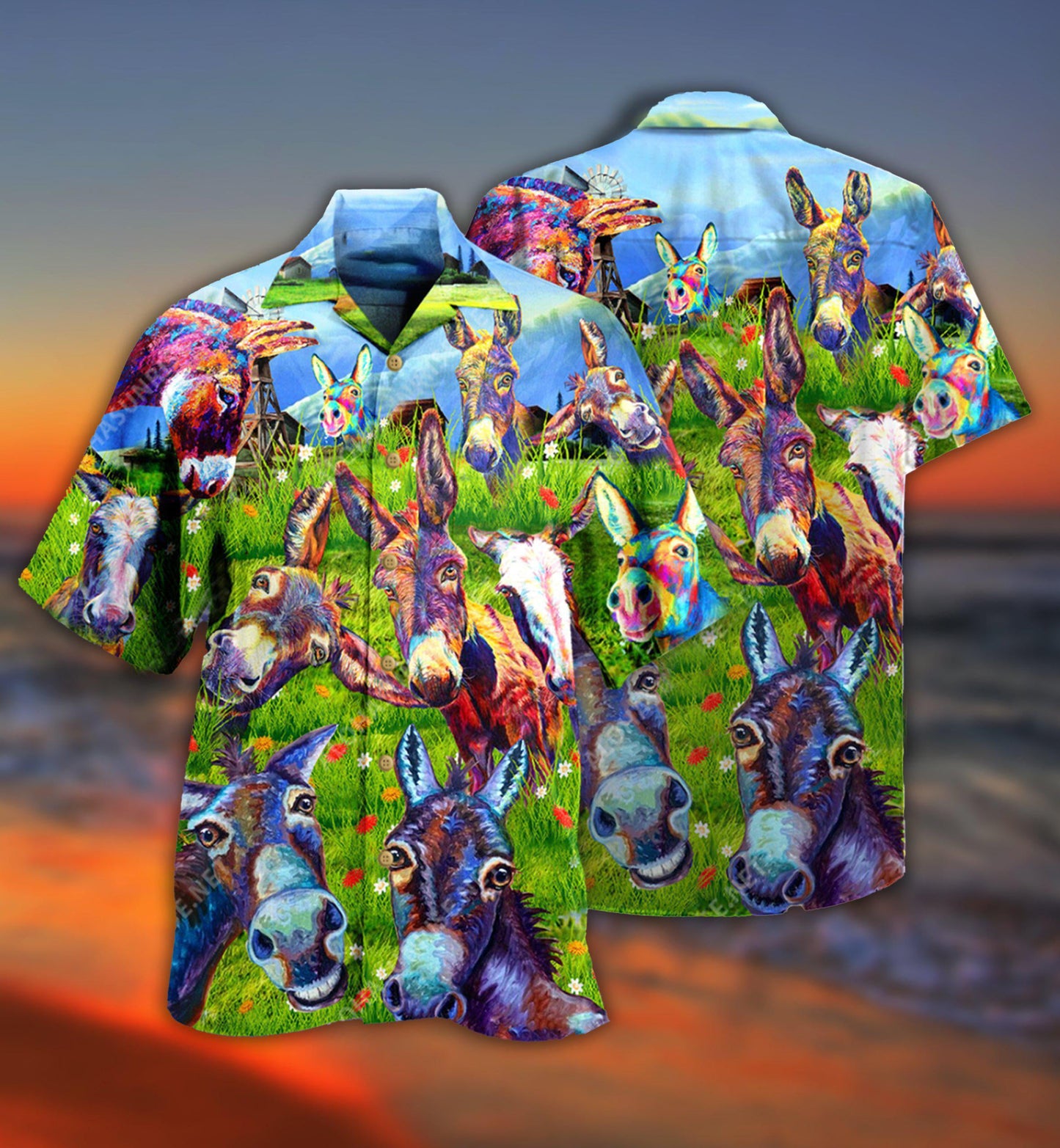 Green Donkey Smart Badass Grass Hawaiian Shirt For Resort Getaways And Comfortable Summer Activities