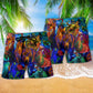 Proud Farmer Animal Color Beach Shorts Pattern Detail For Cruise Vacations And Vacation Ready Style