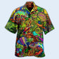 Abstract Chameleon Animals Full Hawaiian Shirt Artwork Detail For Tropical Trips And Casual Outings