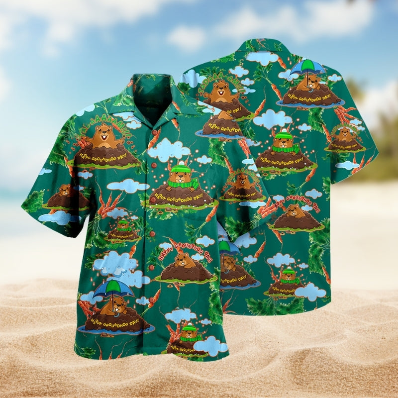 Tropical Funny Kayaking Flamingo Water Hawaiian Shirt Fabric Pattern Detail For Coastal Travel