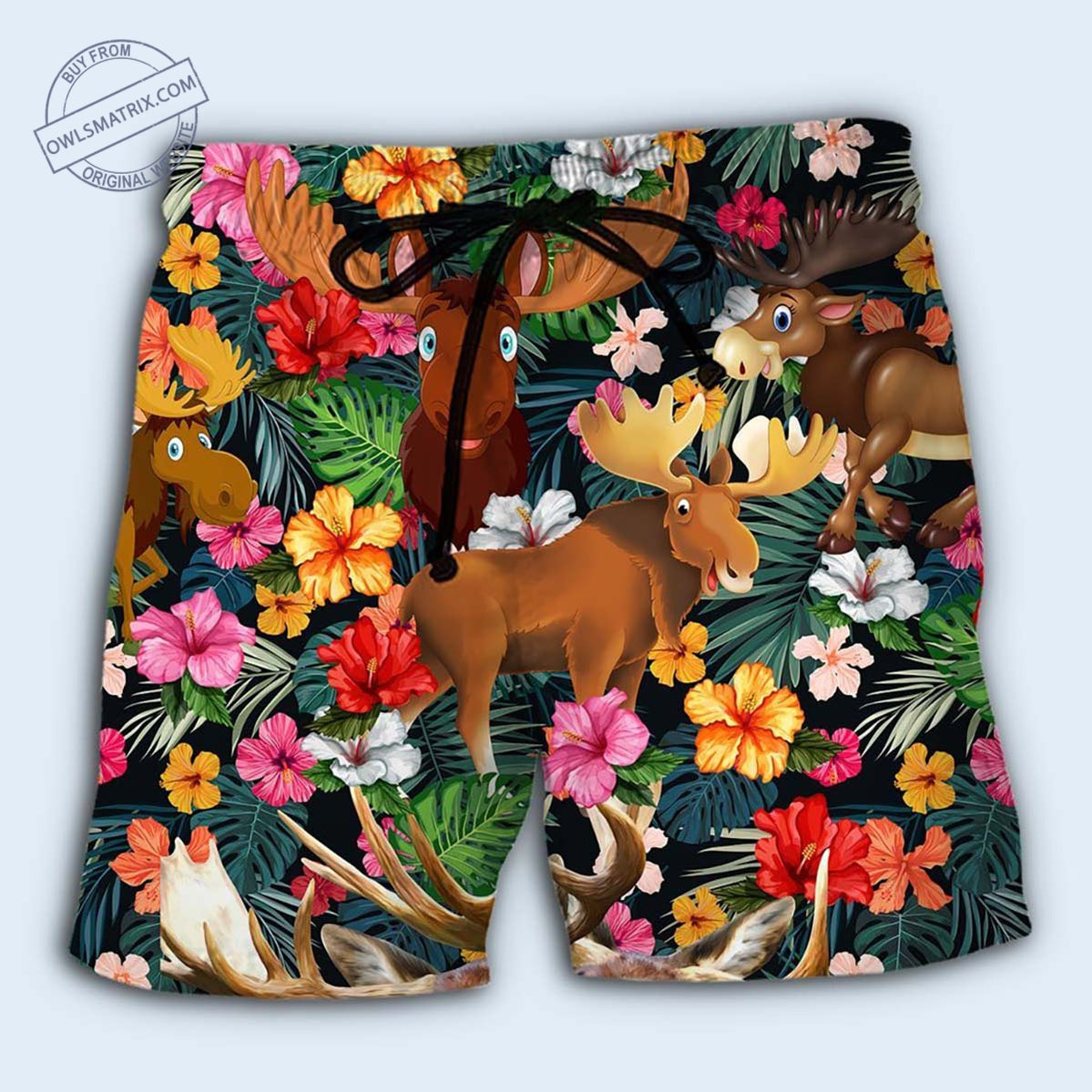 Island Animals Moose Aloha Hawaiian Shirt For Tropical Holidays, Outdoor Gatherings, And Everyday Comfort
