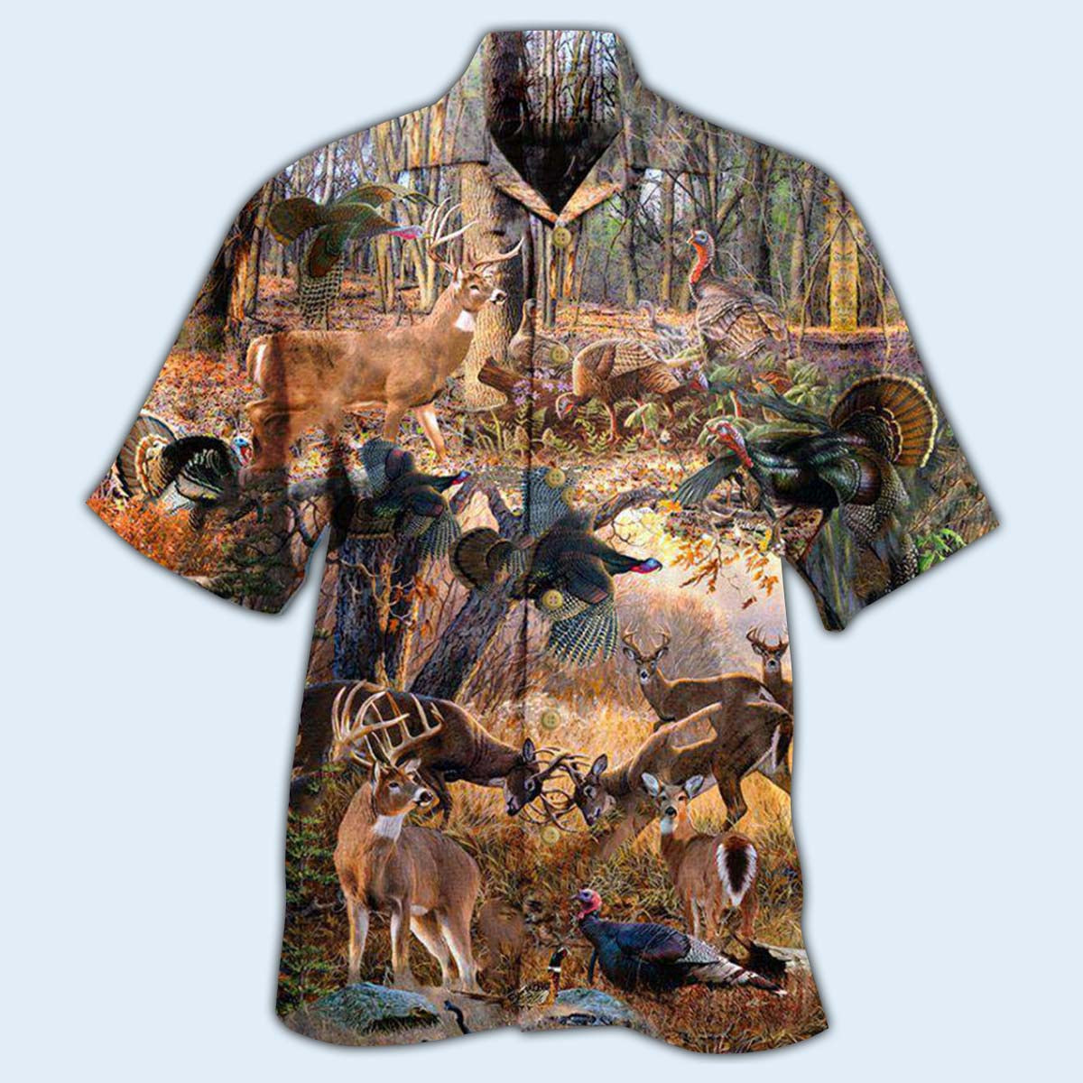 Vintage Outdoor Wildlife Hawaiian Shirt With All Over Print For Island Vacation Beach Days And Thoughtful Gifting