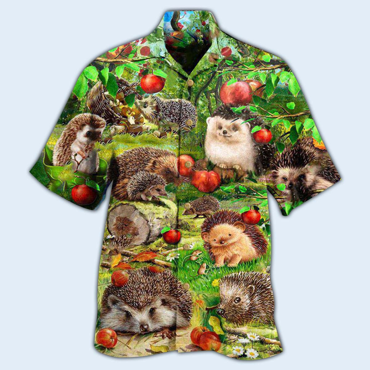 Hedgehog Animals Various Hawaiian Shirt Pattern View For Lightweight Everyday Style