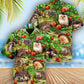 Hedgehog Animals Various Hawaiian Shirt Artwork Detail For Tropical Trips And Casual Outings