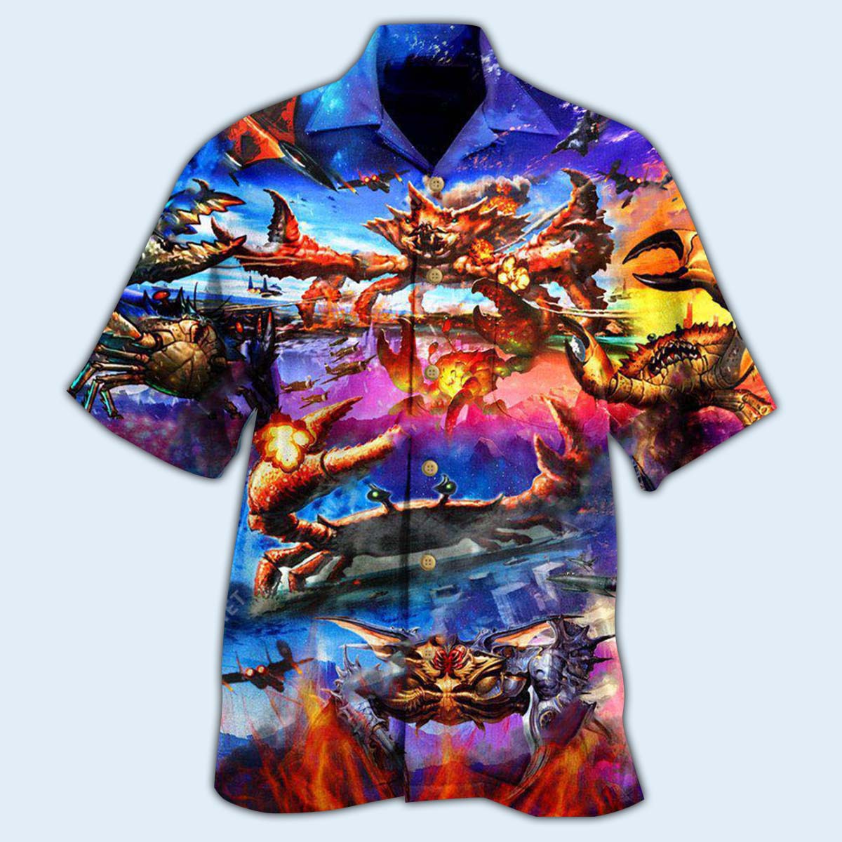 Crab Hawaiian Shirt With All Over Print For Coastal Trips Outdoor Events And Relaxed Summer Wear