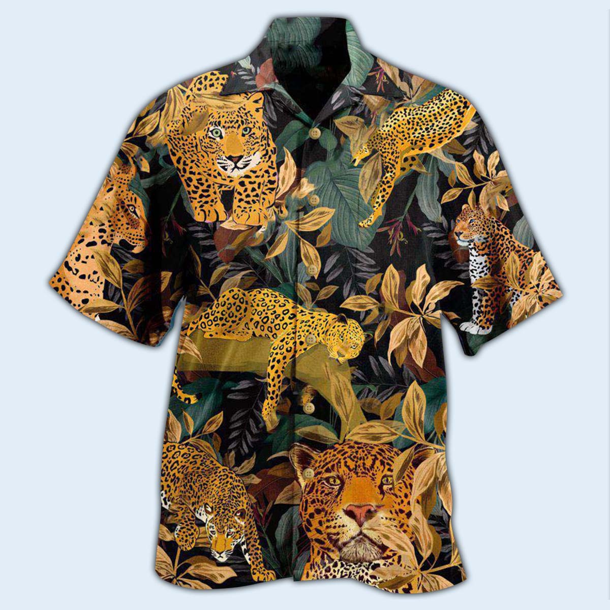 Leopard Animals Proud Natural Hawaiian Shirt Pattern Detail For Summer Holidays And Outdoor Fun