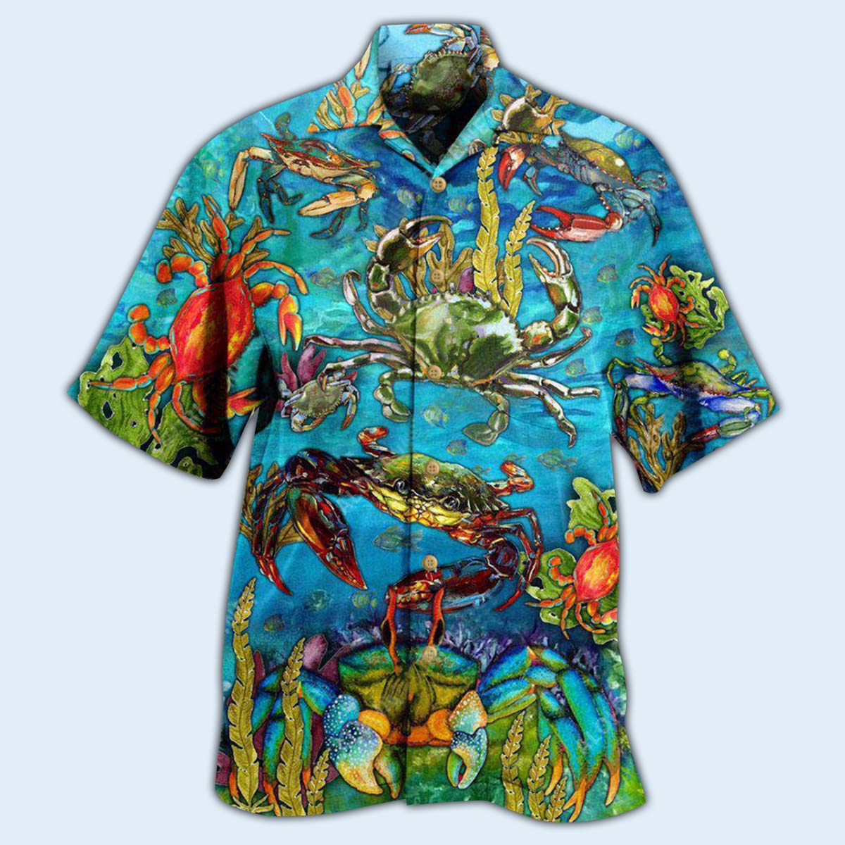 Crab Hawaiian Shirt With All Over Print For Island Vacation Beach Days And Thoughtful Gifting