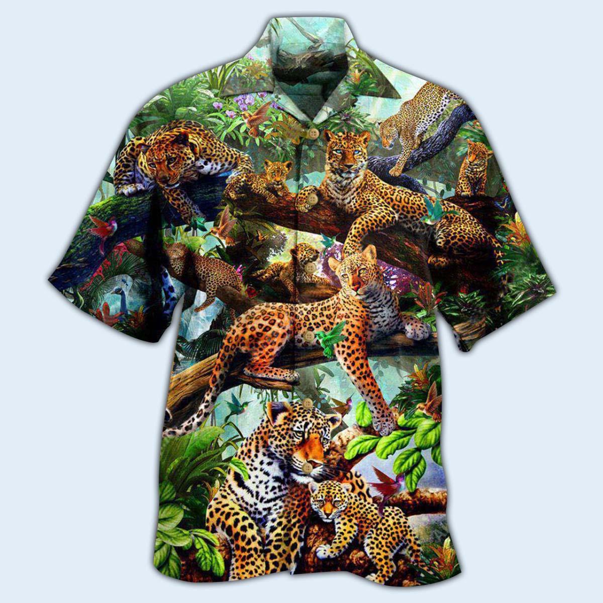 Leopard Animals Forest Hawaiian Shirt Pattern View For Relaxed Warm Weather Outfits