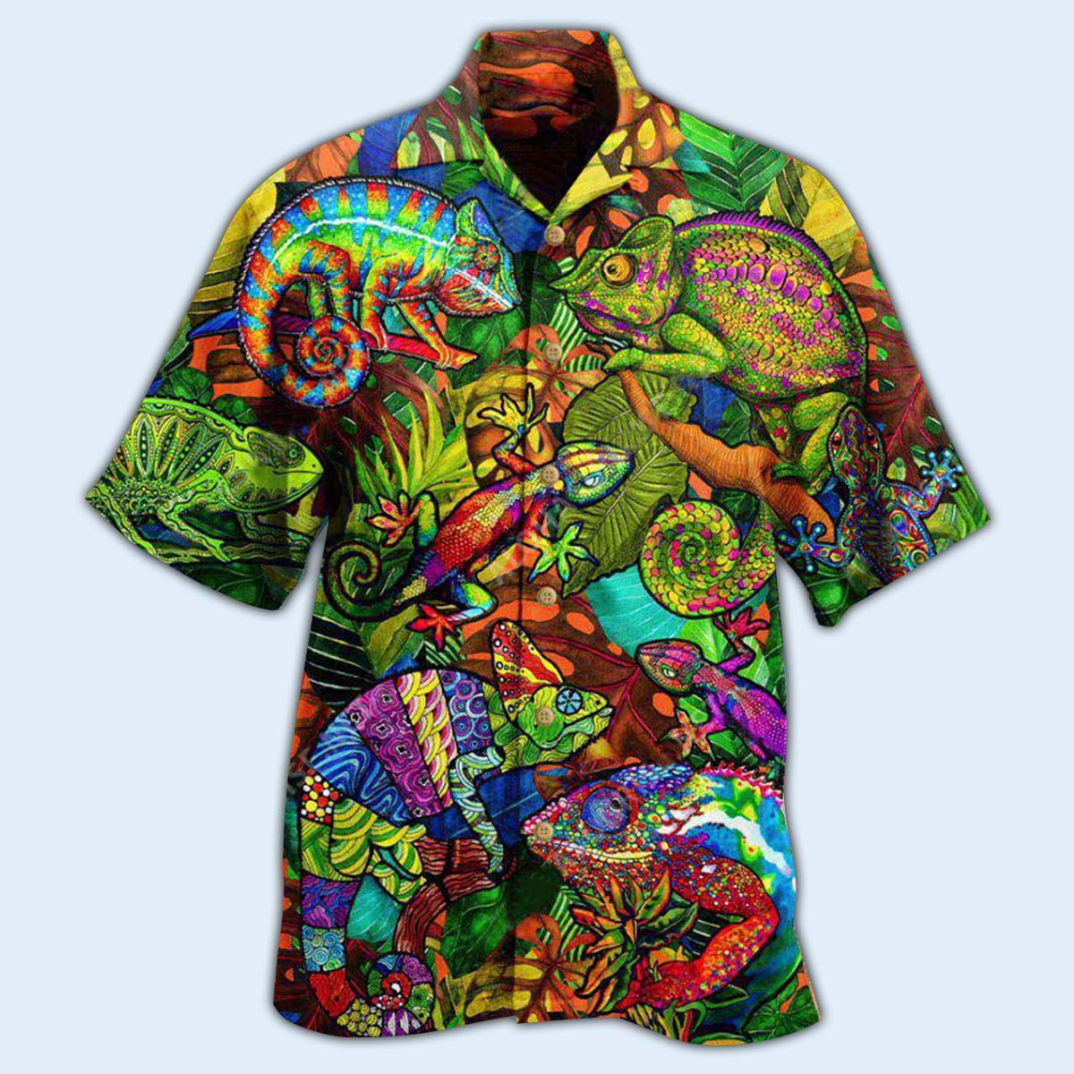 Chameleon Animals Hawaiian Shirt For Summer Events And Casual Outdoor Wear