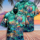 Moose Hawaiian Shirt With Detailed Graphic For Island Vacation Beach Days And Thoughtful Gifting