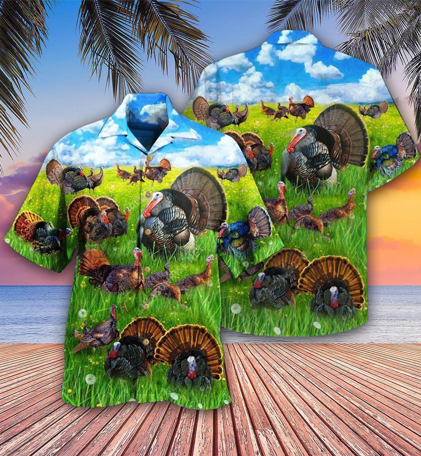 Turkey Animals Hawaiian Shirt Artwork View For Weekend Travel And Beach Style