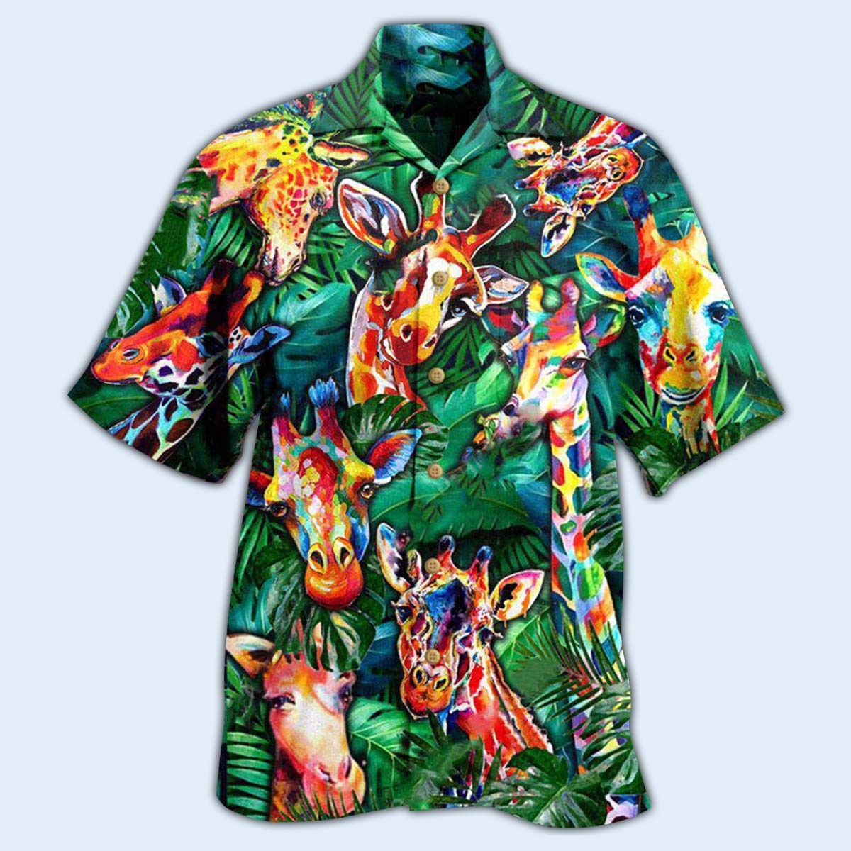 Giraffe Hawaiian Shirt With All Over Print For Warm Weather Adventures Parties And Daily Comfort