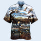 Peaceful Canada Geese Sky Hawaiian Shirt For Beach Parties And Weekend Getaways