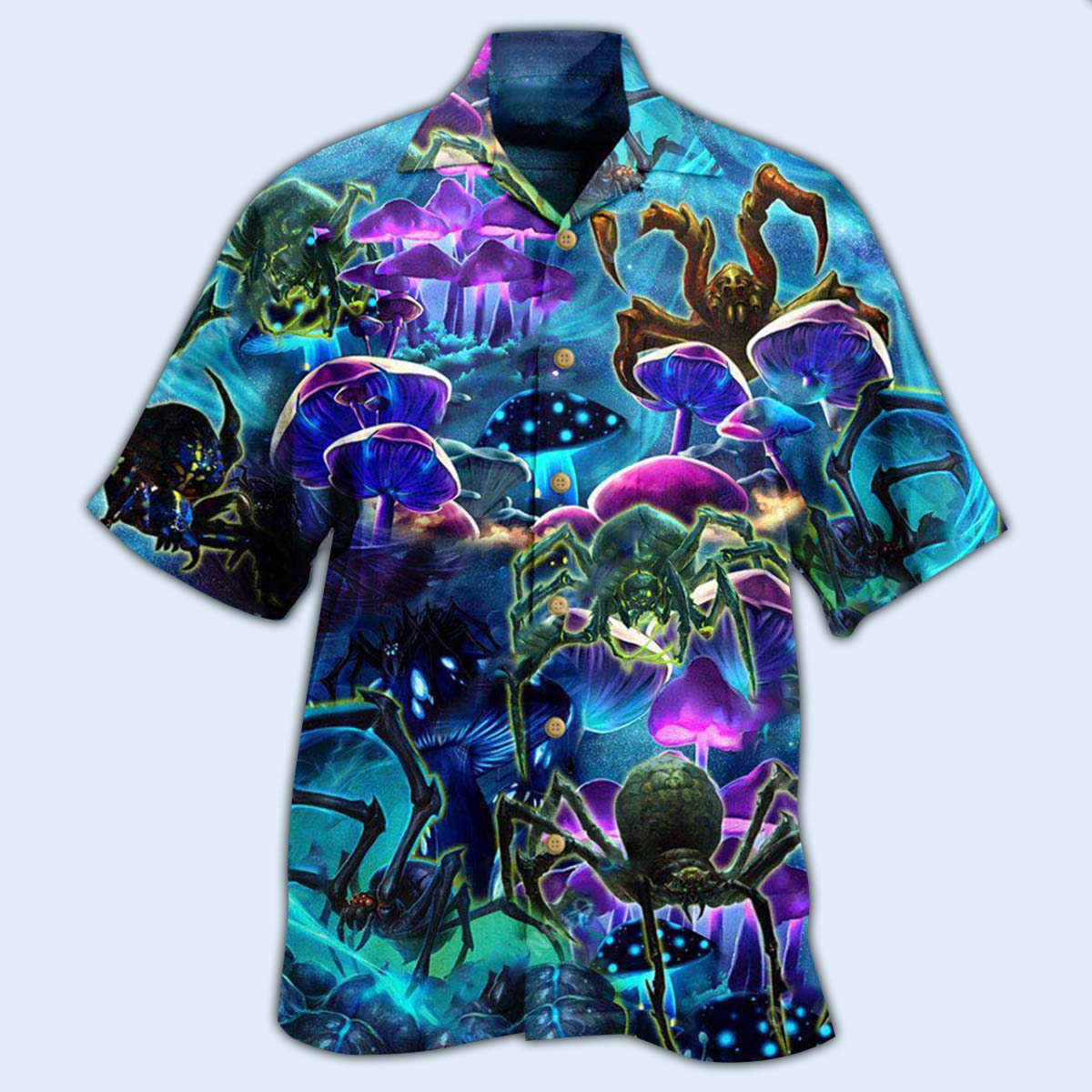 Spider Hawaiian Shirt With Detailed Graphic For Warm Weather Adventures Parties And Daily Comfort