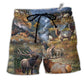 Moose Beautiful Country Elk Animals Hawaiian Beach Shorts For Beach Days And Casual Travel
