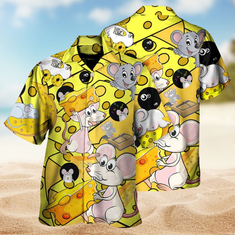 Animals Mouse Sweet Dreams Cheese Hawaiian Shirt For Resort Trips, Coastal Parties, And Warm Weather Style