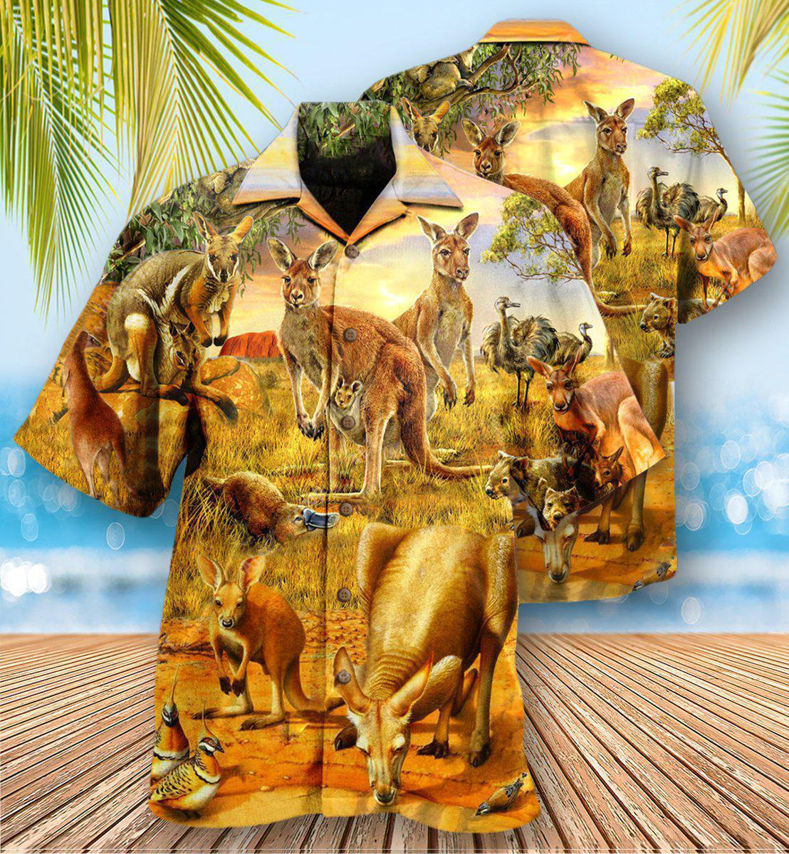 Cute Kangaroo Animals Spirit Animal Hawaiian Shirt For Coastal Adventures And Warm Weather Wear