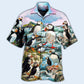 Blue Penguin Animals Penguins Coast Sky Hawaiian Shirt Artwork Detail For Resort Trips And Outdoor Activities