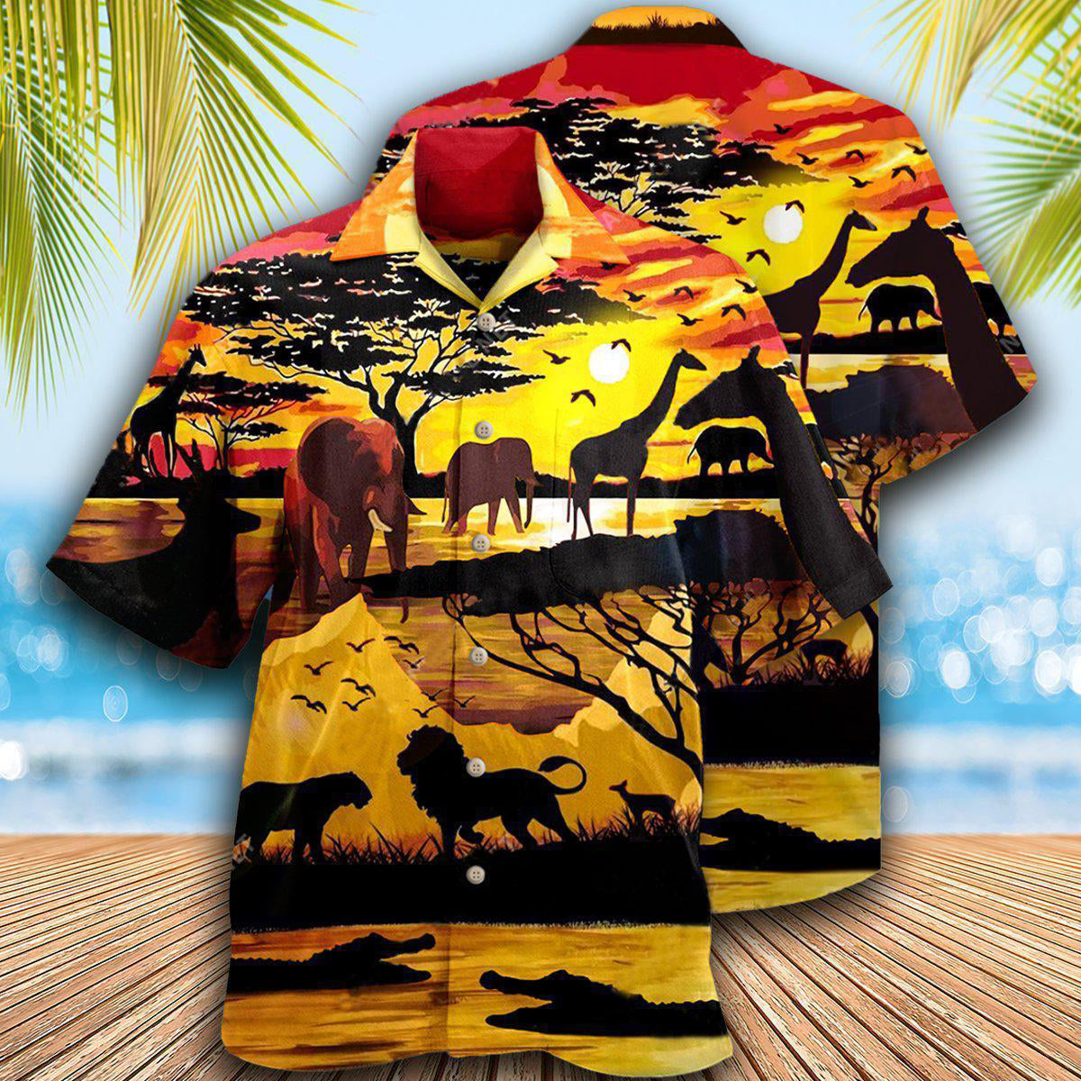 Animals Safari Hawaiian Shirt For Resort Getaways And Comfortable Summer Activities