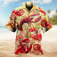Animals Shrimp Red Hawaiian Shirt For Summer Vacation, Beach Travel, And Casual Wear