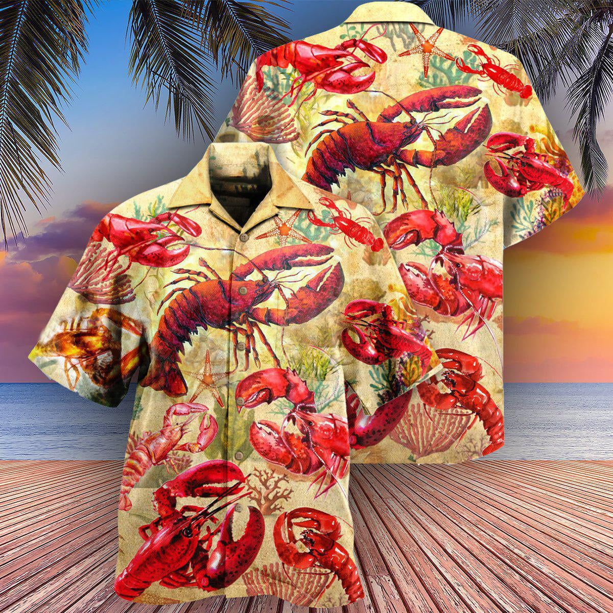 Red Shrimp Animals Ocean Hawaiian Shirt For Poolside Relaxation And Sunny Getaways