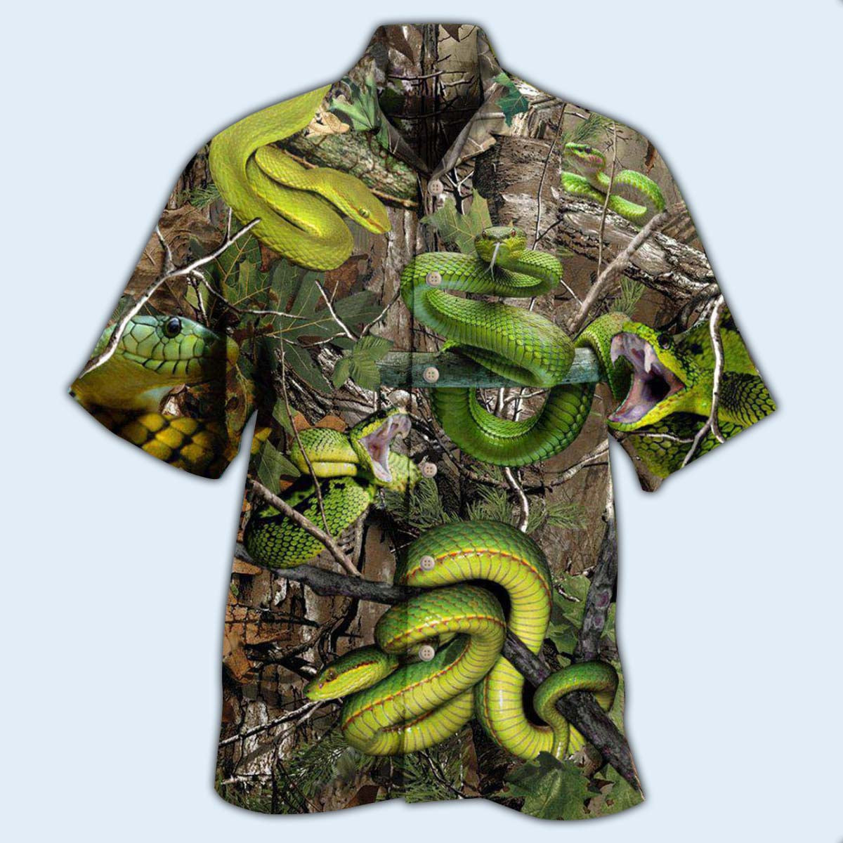 Snake Hawaiian Shirt With All Over Print For Vacation Parties Beach Outings And Relaxed Daily Wear