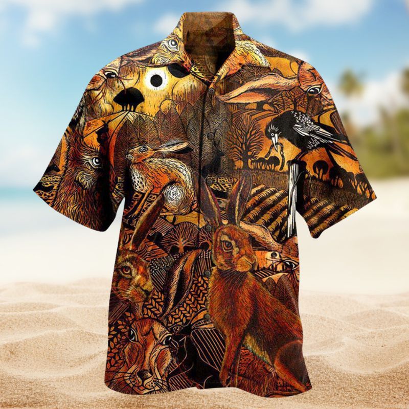 Spooky Animals Hares Hawaiian Shirt For Tropical Holidays, Outdoor Gatherings, And Everyday Comfort
