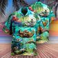 Ocean Otter Hawaiian Shirt With Detailed Graphic For Tropical Parties Vacation Travel And Casual Summer Style
