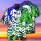 Creative Skull Graphic Hawaiian Shirt For Island Vacations, Resort Wear, And Relaxed Seasonal Style