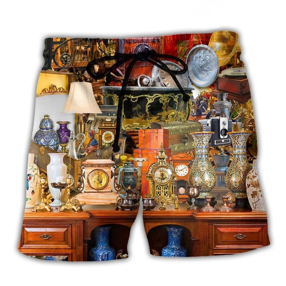 Antique Vintage Collectibles Lover Beach Shorts For Summer Vacation And Coastal Travel