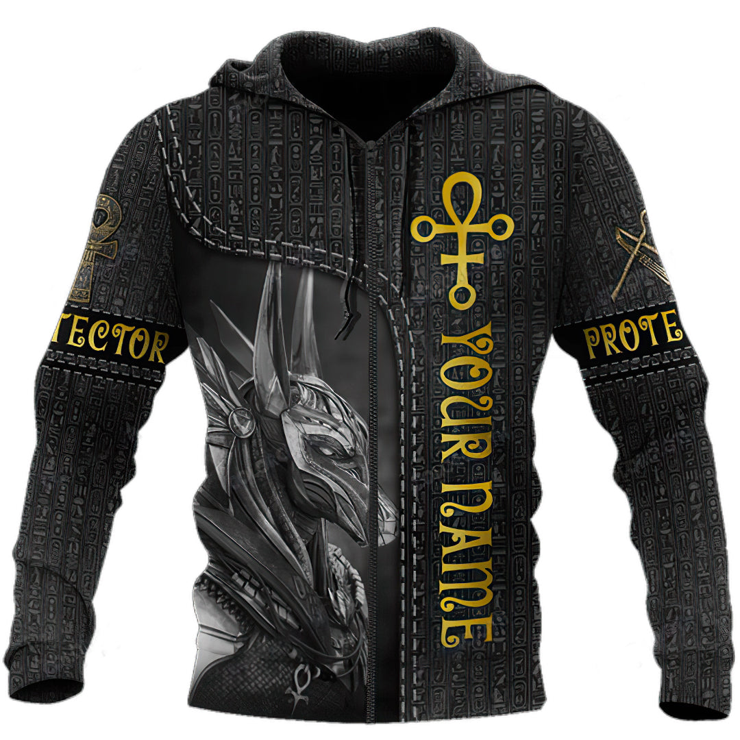 Anubis Protector Personalized Hoodie For Egyptian Themes Weekend Travel And Comfortable Layering