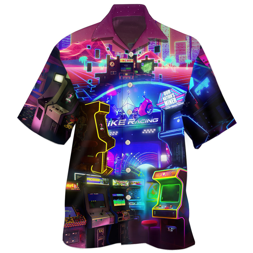 Arcade Gaming Hawaiian Shirt For Beach Days, Summer Outings, And Thoughtful Gift Giving