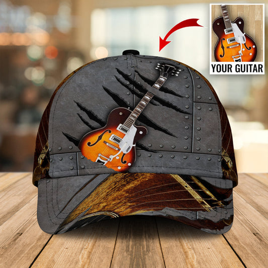 Archtop Guitar Vintage Custom Photo Classic Cap For Relaxed Daily Style Vacations And Festival Wear