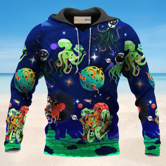 Dark Blue Astronaut Octopus Hoodie For Sea Inspired Outfits Travel And Thoughtful Gifting