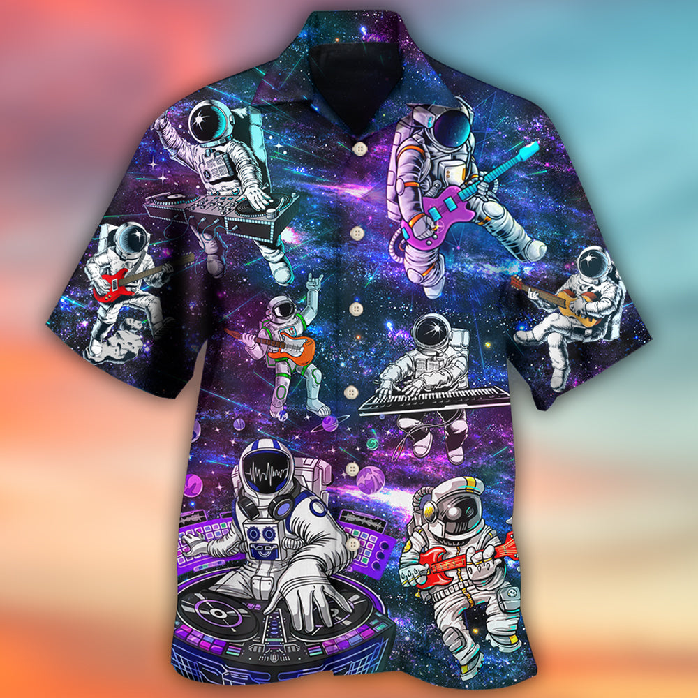 Astronaut Showtime Hawaiian Shirt Artwork Detail For Resort Trips And Outdoor Activities