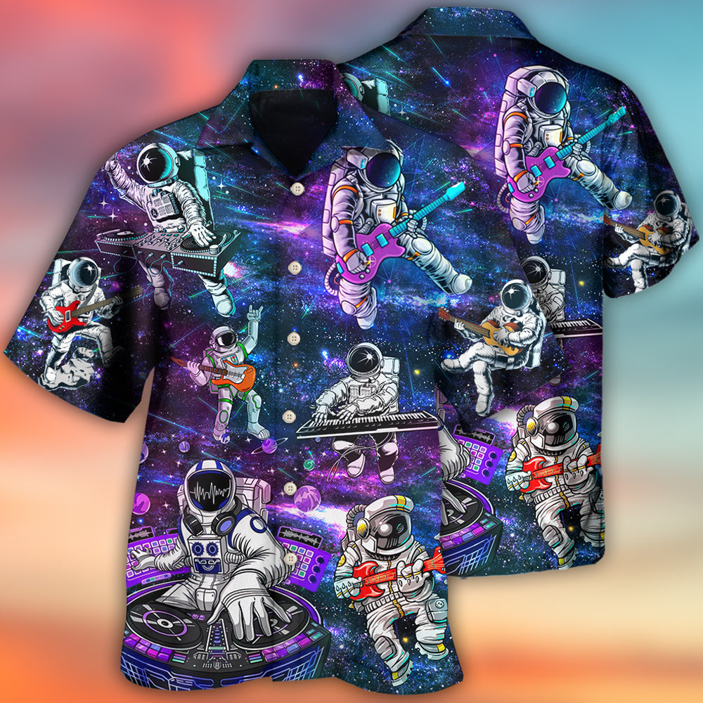 Astronaut Showtime Hawaiian Shirt Design View For Casual Summer Styling