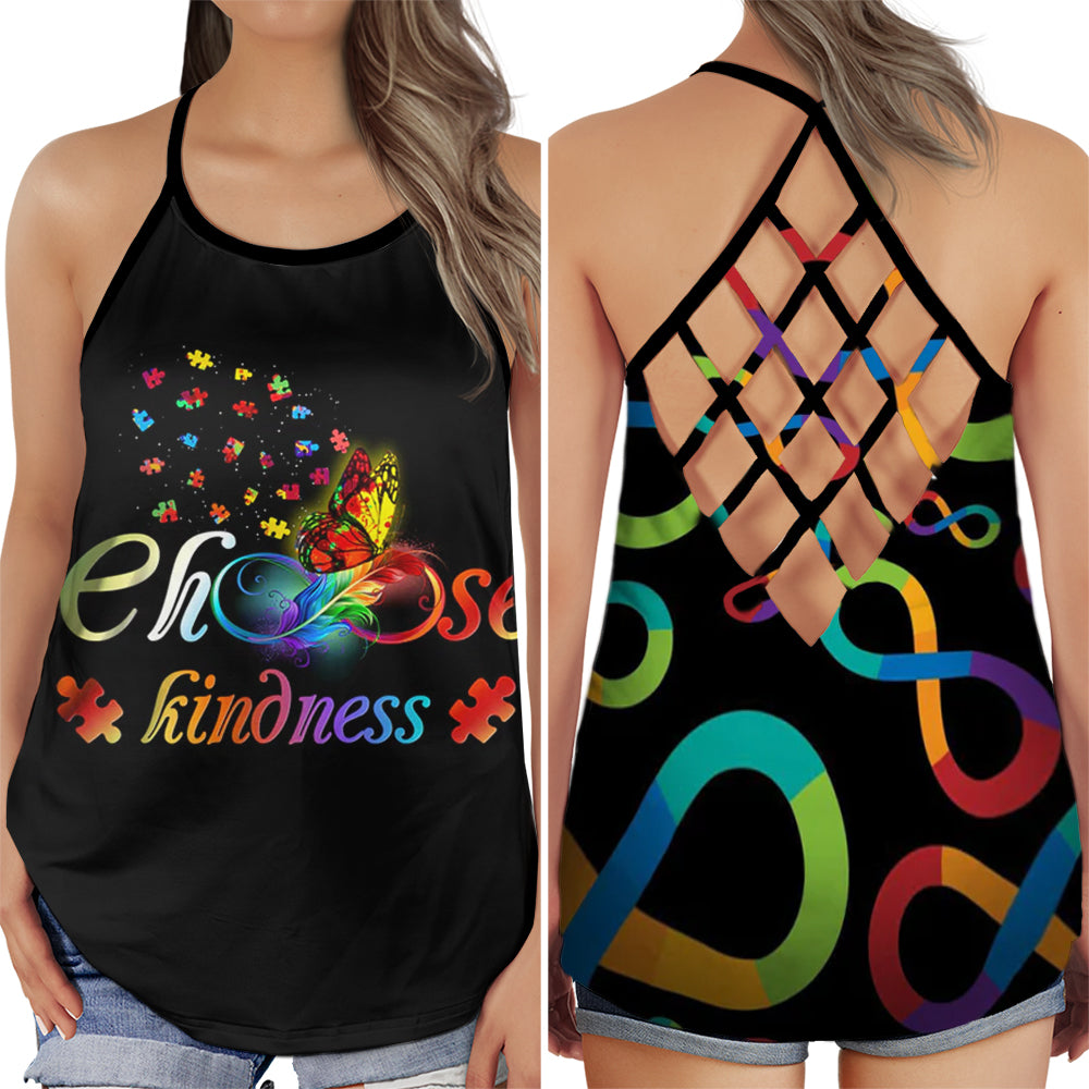Autism Choose Kindness Colorful Hollow Tank Top For Community Events And Positive Support