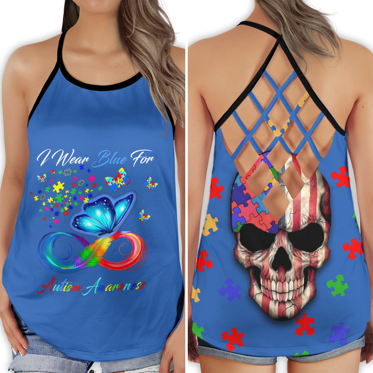 Autism Awareness Wear Blue Support Hollow Tank Top For Community Events And Positive Support