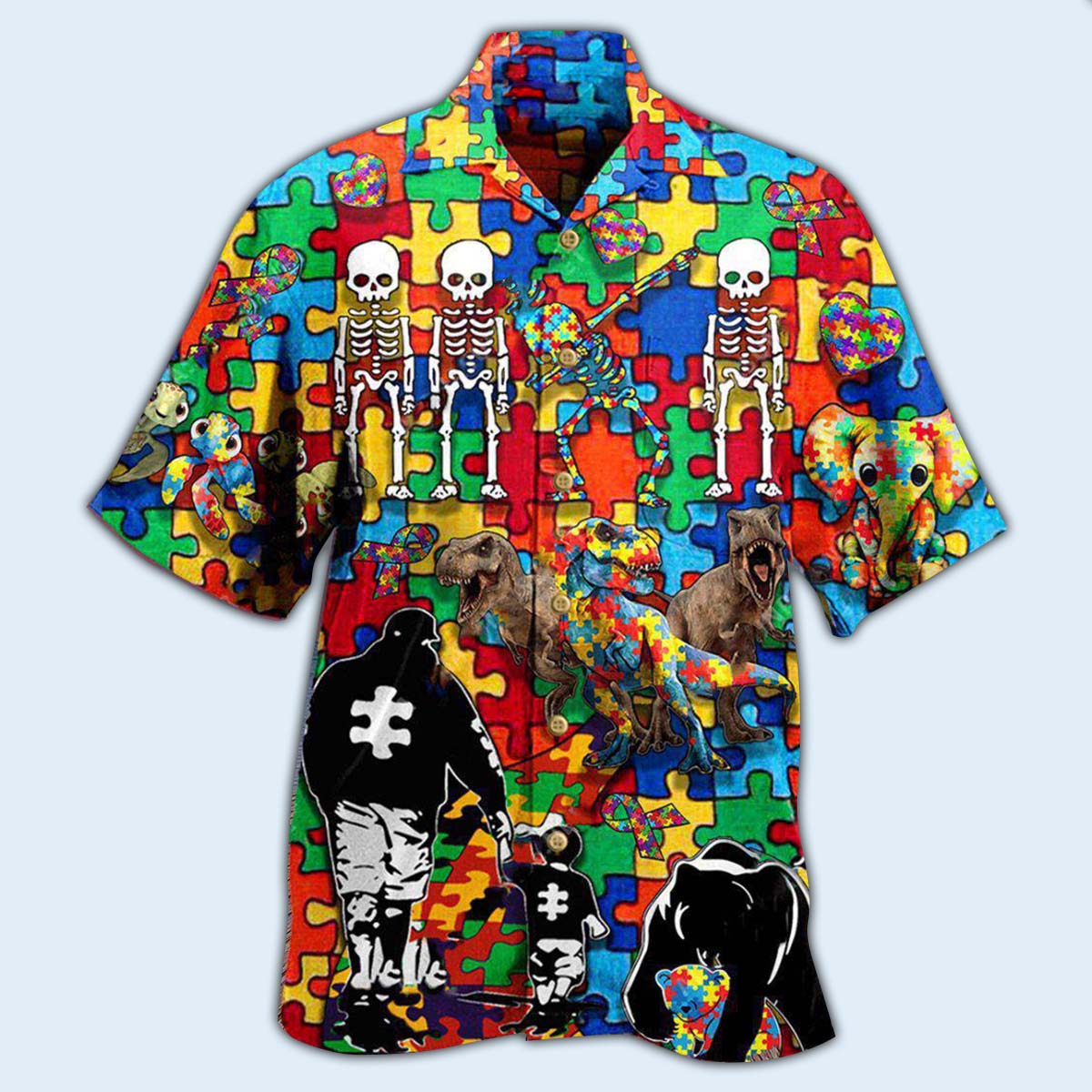 Awareness Ok Different Dad Son Hawaiian Shirt For Coastal Adventures And Warm Weather Wear