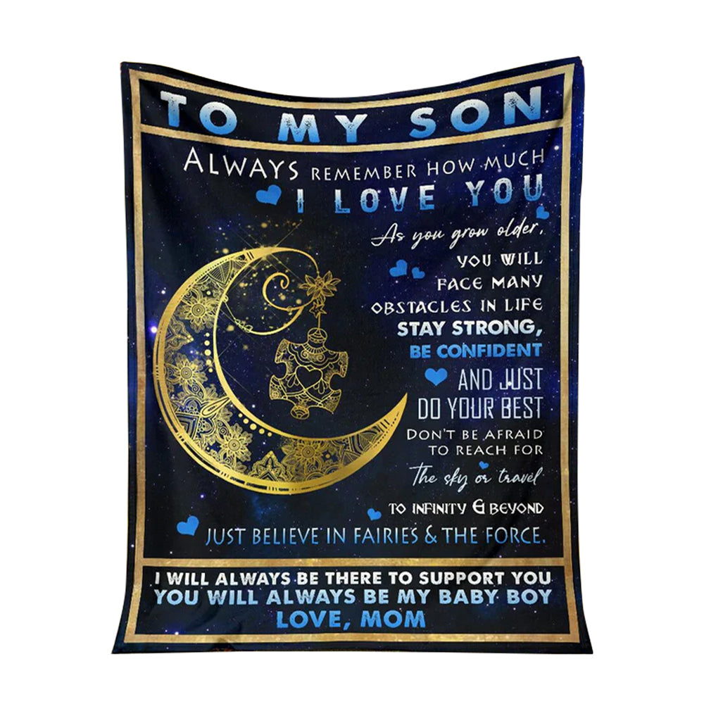 Autism Awareness Son Gift Flannel Blanket For Cozy Bedroom Sofa Decor
