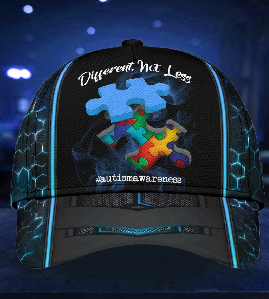 Autism Awareness Different Not Less Support Classic Cap For Festivals Holidays And Comfortable Everyday Wear