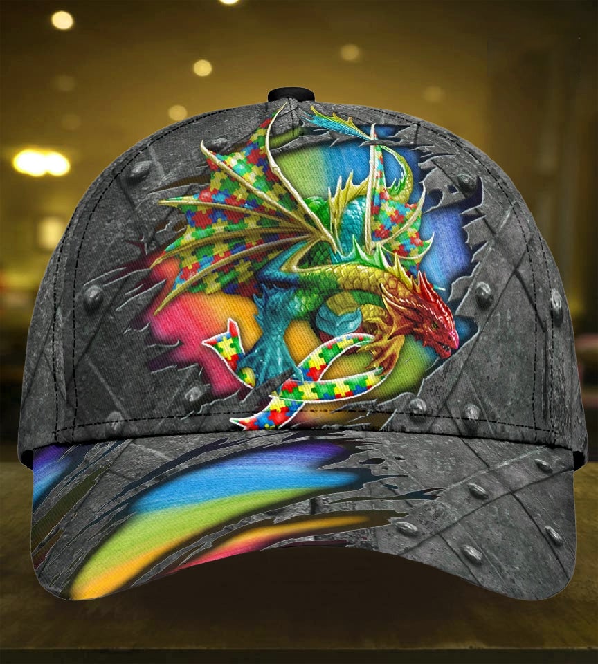 Autism Dragon Unique Awareness Classic Cap For Relaxed Daily Style Vacations And Festival Wear